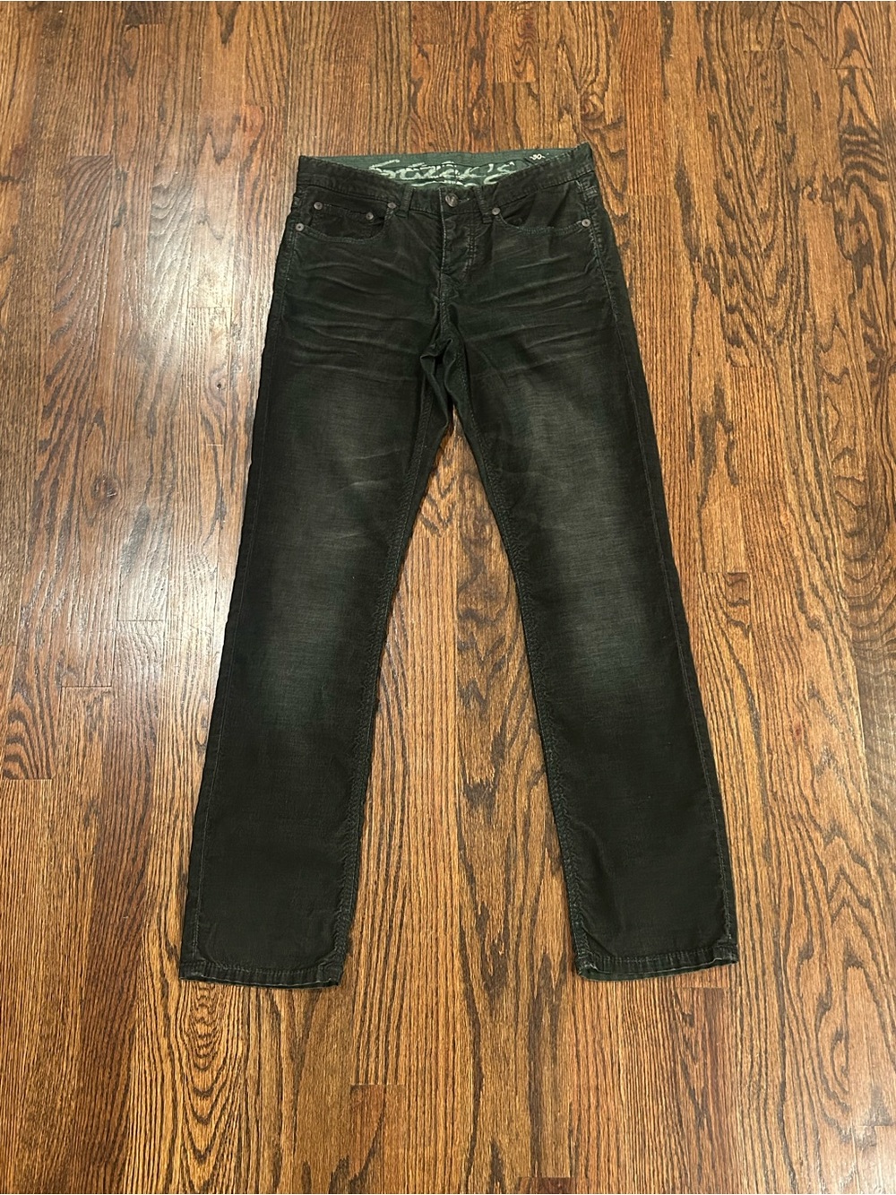 NWT Stitch's Fig Coated Corduroy Pants Distressed/ Faded Sz 30